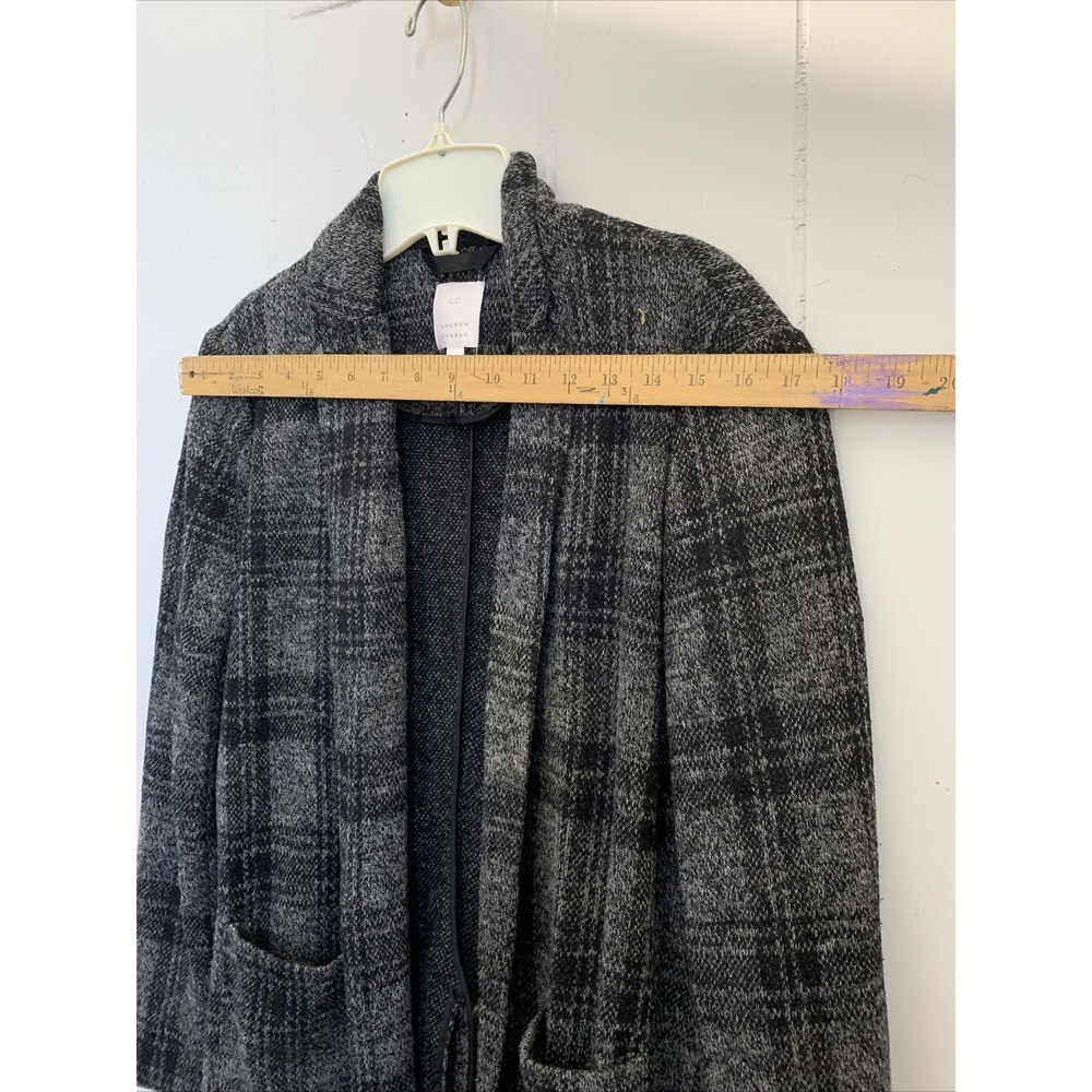 LC Lauren Cardigan Women's‎ Small Conrad Black Striped Long Sleeve Knit Sweater - Picture 5 of 10